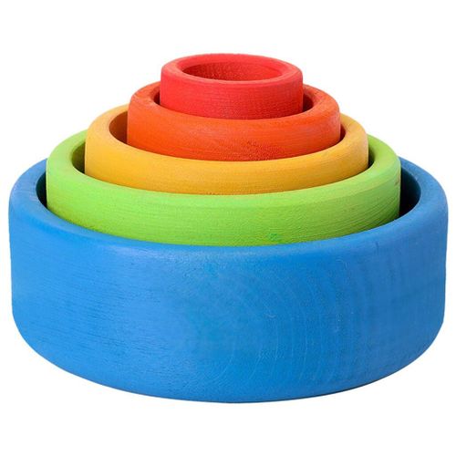 Blocs De Construction De Tasses Empilées Arc-En-Ciel, Jouets Éducatifs Arrondis Pour Préscolaire, Cultiver La Créativité Spatiale Pour Bébé Fille