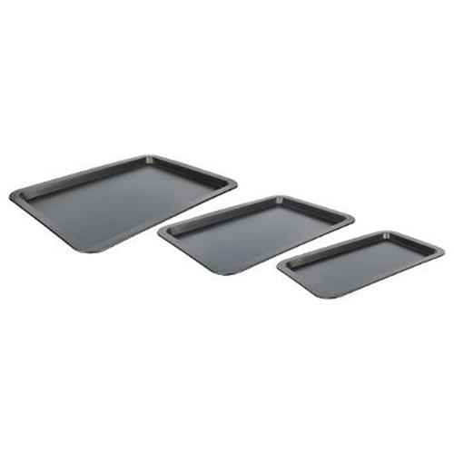 Lot De 3 Plaques De Cuisson "Steel" 48cm Gris