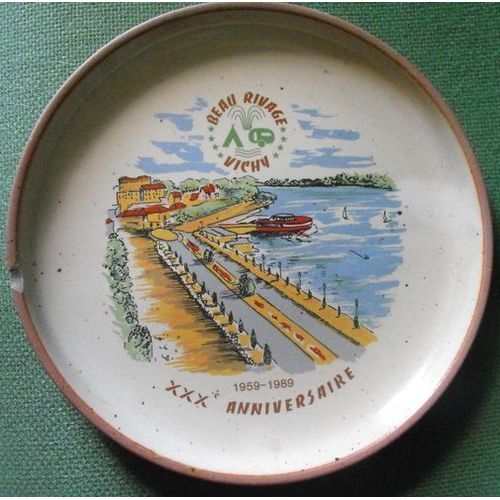 Assiette 30ème Anniversaire Camping Beau-Rivage Vichy / 1959-1989