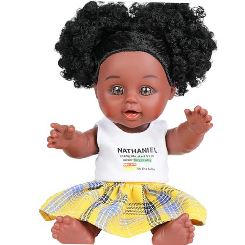 Poupée Bébé Réaliste Avec Vêtements, Corps Entier De 25cm, Peau Noire Africaine, Pour Enfants