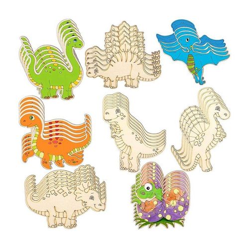 Signes En Bois Découpés De Dinosaures, 40 Pièces, Inachevé, Vierge, Formes, Peinture, Bricolage, Artisanat Pour Enfants, Peinture, Décoration De La Maison