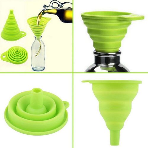 1 Entonnoir Pliable Rétractable En Silicone Alimentaire - Diamètre 7 Cm - Idéal Pour La Cuisine, Le Bricolage Et Le Camping....