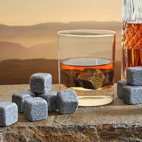 Lot De 9 Pierres À Whisky Avec Pochette De Rangement - Rafraichir Sans Diluer