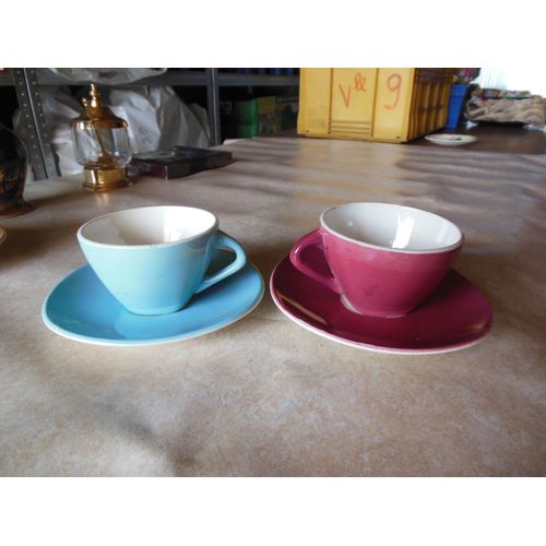 Lot De 2 Tasses + Sous Tasses