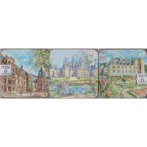 6 Dessous De Verre Chateaux . Coasters Catles  . Posavasos Chateaux