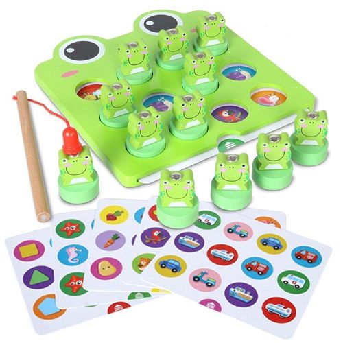Puzzle En Bois Pour Enfants, Jeu De Famille En Forme De Grenouille Magnétique, Jeu De Pêche, Mémoire Amusante, Cadeau D'Échecs
