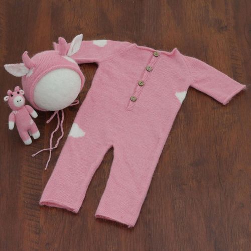 Combinaison En Coton Tricoté Pour Bébé, Pull De Vache, Combishort Pour Séance Photo, Costume D'Halloween, Fête D'Anniversaire, Noël, Infantile