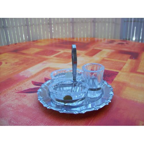 Serviteur Sel-Poivre-Moutarde En Cristal