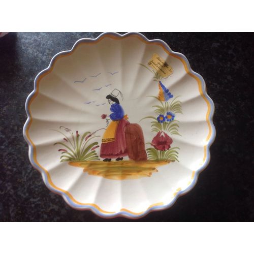 Assiette Dentelée Décor À La Bretonne Numérotée
