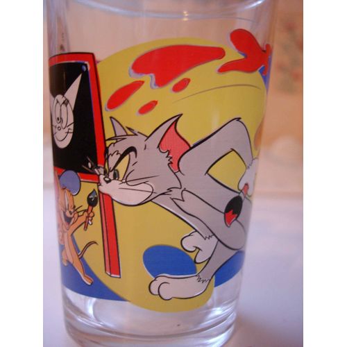 Verre Tom Et Jerry (Peintre) De Marque Amora 9 Cm De Haut