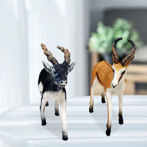 Figurines De Cerf Antilope Springbok, 2 Pièces, Poupées De Collection, Miniatures De Forêt, Pour Cadeau De Noël, De 3 À 8 Ans