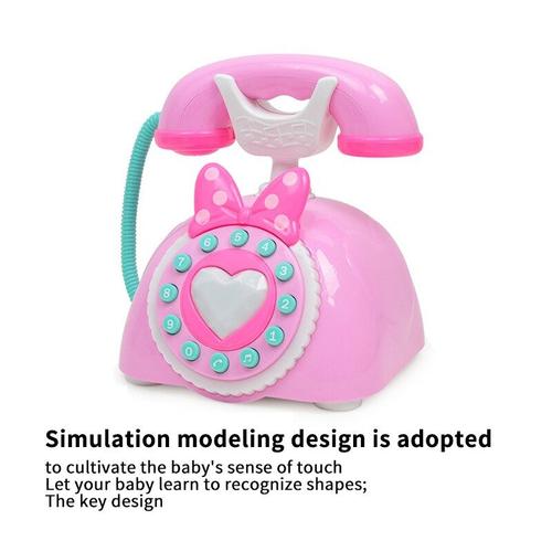 marque generique - Téléphone en bois rose enfants jouer au jouet