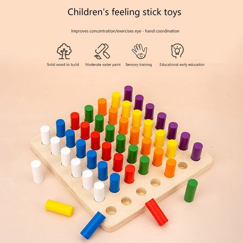 Blocs De Douilles Cylindriques Pour Enfants, Jeu De Puzzle, Jouet De Maths En Bois, Bâton D'Insertion, Aide Pédagogique, Jouets Montessori, Cadeau De Noël