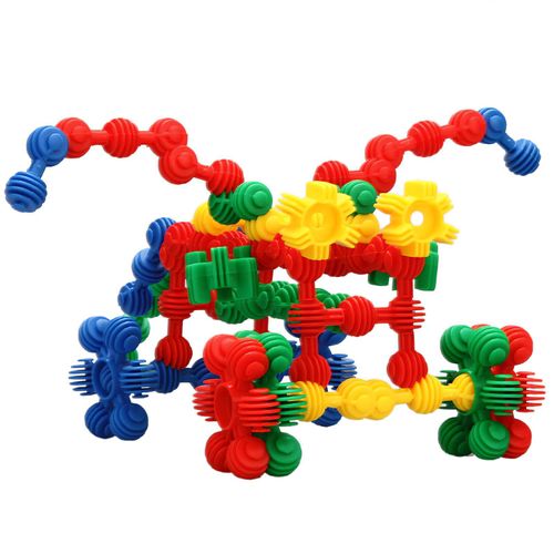 Disque De Construction Éducatif En Plastique Tournesol, 60 Pièces, Ensemble De Jouets, Blocs De Construction Amusants Colorés, Jouet À Emboîtement Pour La Maison