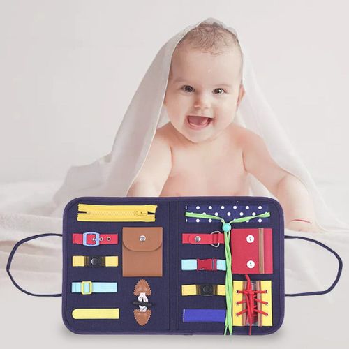 Planche Pliante En Tissu Feutré Pour Enfants Et Bébés, Fermeture Éclair, Bouton, Boucle, Dressing, Compétences Motrices, Apprentissage Avion, Planche Sensorielle, Jouets