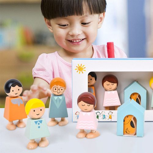 Blocs De Construction De Personnages Montessori Pour Enfants, 5 Pièces, Jouets De Développement De La Famille Pour Bébés Cognitifs