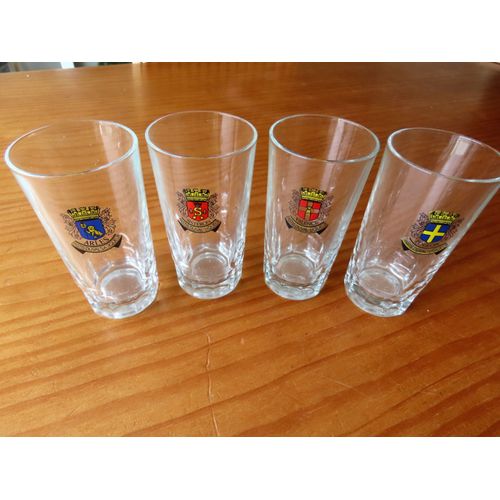 4 Verres Pastis Duval Série Blasons / Sisteron / Arles / Toulon / Valence