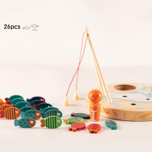 Jouets De Pêche Magnétique En Bois, Jeu De Tri Des Couleurs De L'Alphabet Abc Pour L'Apprentissage Préscolaire Des Garçons