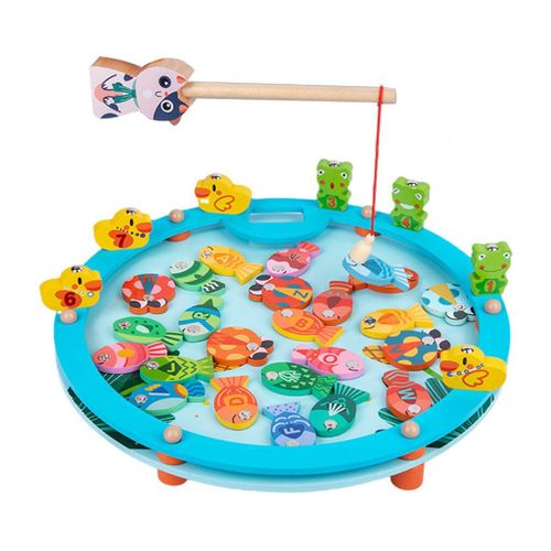 Jouet De Pêche Magnétique En Bois, Alphabet, Nombres De Poissons, Avec Canne, Jeu De Société Pour Tout-Petits, Pour Filles Et Garçons D'Âge Préscolaire
