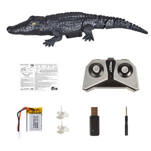 Jouet Crocodile Réaliste Sous-Marin, Bateau, Animal, Étanche, Queue Pivotante, Électrique, Décor D'Étang, Rc, 2.4g