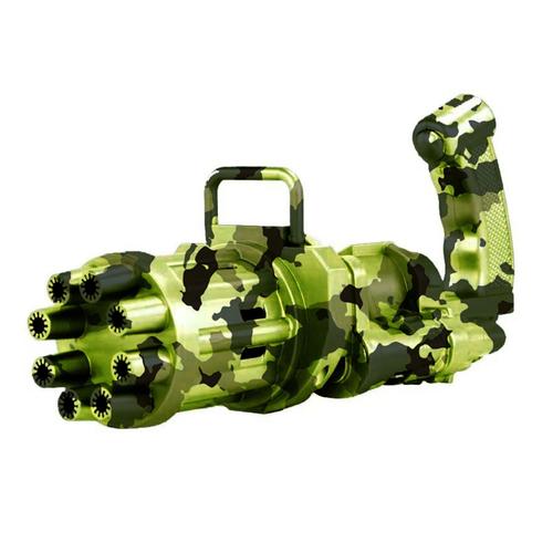 Pistolet À Bulles De Camouflage Gatling, Ventilateur D'Été 2 En 1, Souffleur D'Eau Savonneuse, Machine À Bulles Automatique, Jouets D'Extérieur Pour Enfants