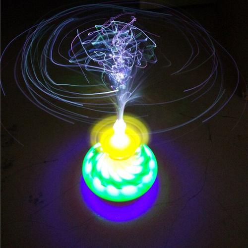 Lampe De Poche Électrique En Forme De Couronne, Gyro Ufo, Musique Nocturne, Flash Optique Avec Gyroscope Triangulaire, Couleur Escargot, Fiber Aléatoire, A7t2