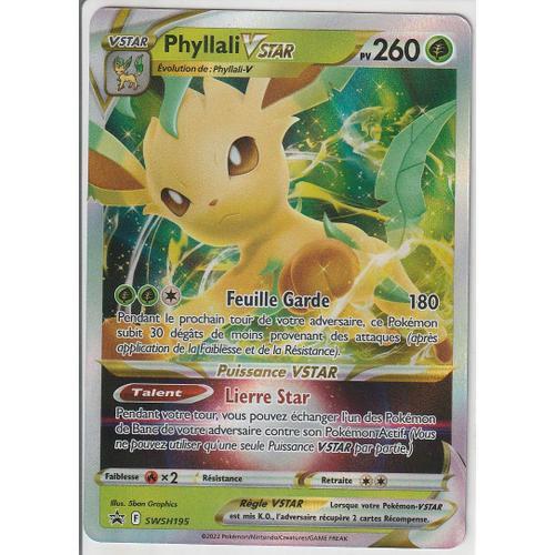 Carte Pokemon - Phyllali Vstar - Swsh195 - Promo - 260 Pv - Ultra Rare - V.F