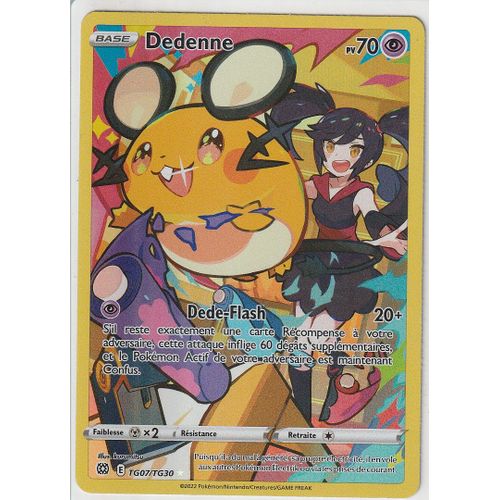 Carte Pokemon - Dedenne - Tg07/Tg030 - Secrète-Rare - Épée Et Bouclier 9 - Stars Etincelantes - Eb9 - Vf