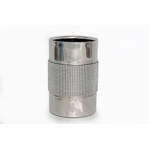 Seau À Bouteille En Acier Strass - Diam. 12 Cm - Argent