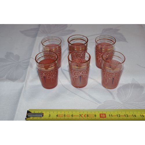 Lot De 6 Anciens Petist Verre A Liqueur Émaillée