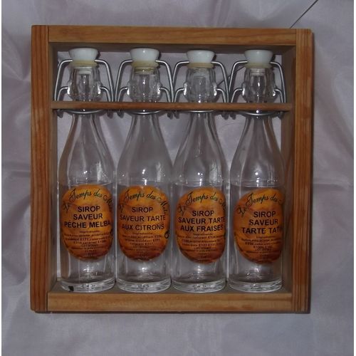 Presentoir Cuisine En Bois & Ses Bouteilles A L Ancienne