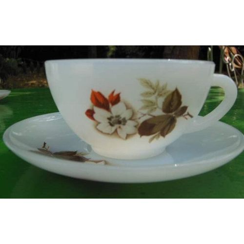 Lot De 6 Tasses Avec Soucoupes Arcopal Décor Fleural