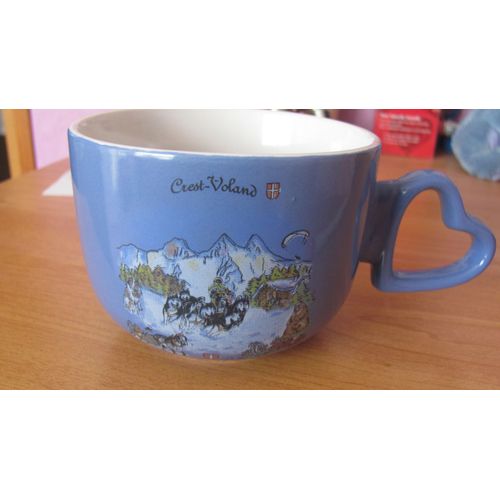 Tasse Bleue Poignée Coeur
