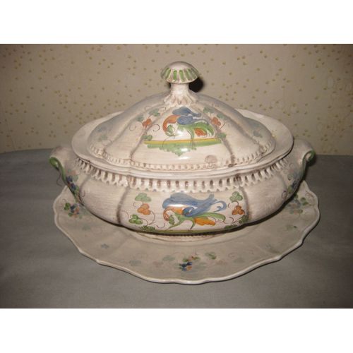 Soupiere Decorative Fleurie Avec Dessous