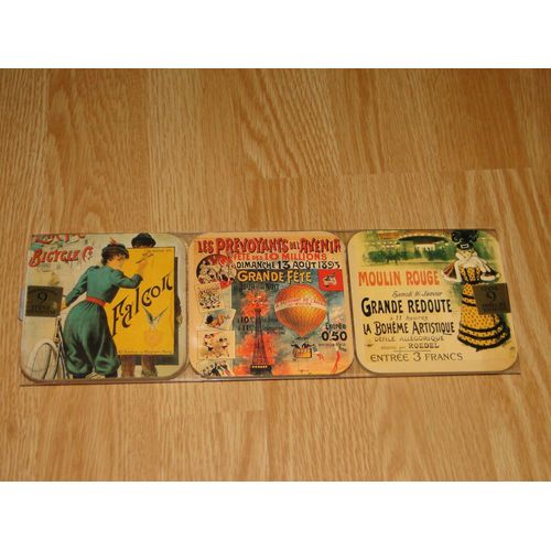 6 Sous Verres Collection Vieilles Affiches De Paris