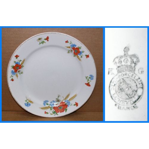 - Assiette Ancienne Demi Porcelaine De Lunéville Décors Fleurs