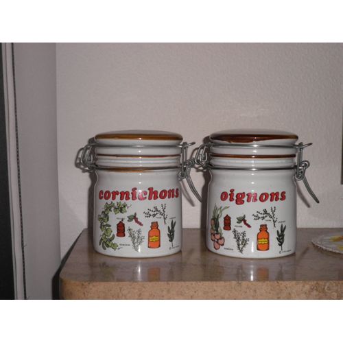 Lot De 2 Pots "Cornichons Et Oignons"