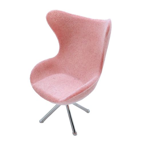 Maison De Poupée Miniature Rose, Siège Floqué À Haut Dossier, Chaise De Cygne, Ensemble De Meubles Modernes Pour Salon, Jouet, 1/12