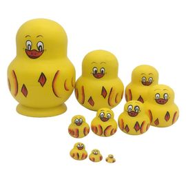 Figurines En Bois De Canard Russe, 10 Pièces, Mignon, Jouet Cadeau, Babushka Matrioshka