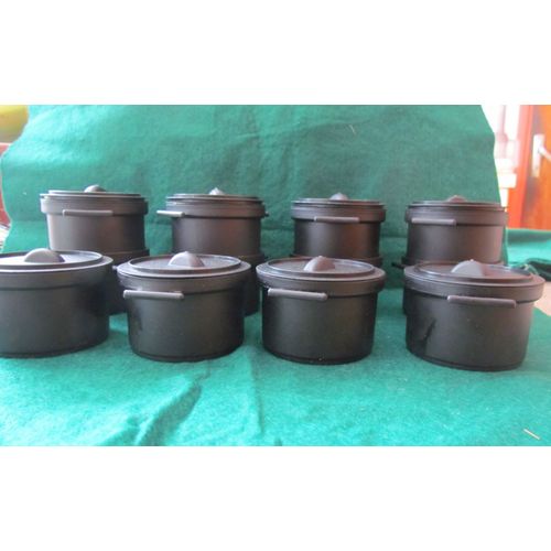 Lot 12 Mini Faitouts Plastiques Noir