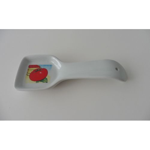 Repose Cuillère. Décoration. Décor Tomate. 20,5 X 7,5 Cm