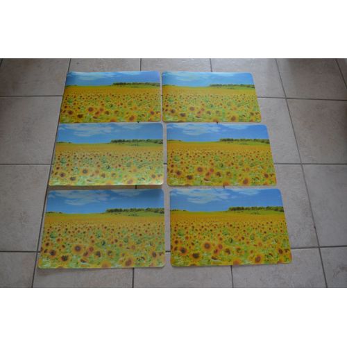Lot De 6 Dessous De Table "Tournesols"