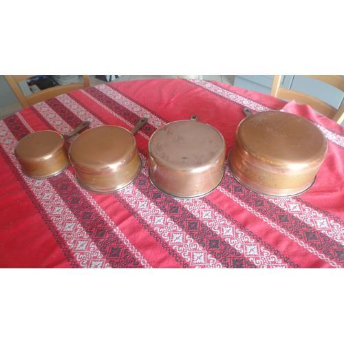 Lot De 4 Casseroles En Cuivre