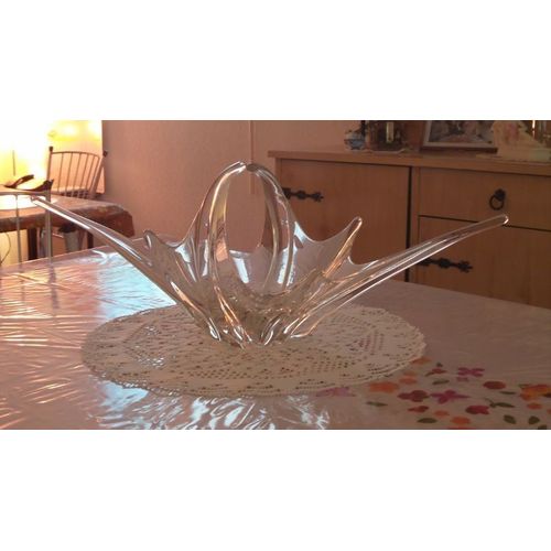 Corbeille À Fruits En Cristal Design Style Daum - Années 50/60