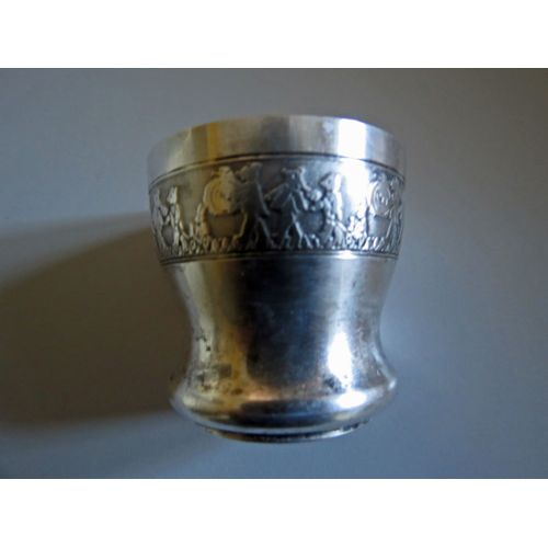 Vieux Coquetier En Argent De 1949 Avec Jolie Frise