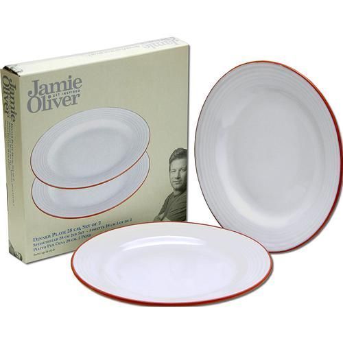 Jamie Oliver-Lot De 2 Assiettes À Dîner En Terre Cuite Ø 28 Cm Blanc-"Get Inspired" [552799]