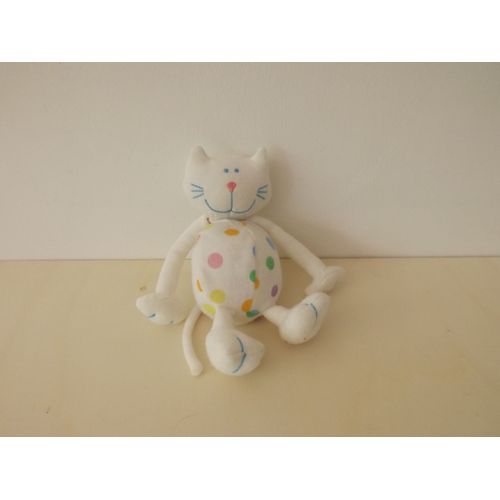 Doudou Chat Blanc À Pois Bout'chou Monoprix
