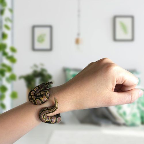 Faux Bracelet Serpent Fait À La Main, Bracelet Délicat Pour Halloween, Jouets De Farces Python D'Animaux Pour La Fête D'Halloween, Jeu De Cosplay