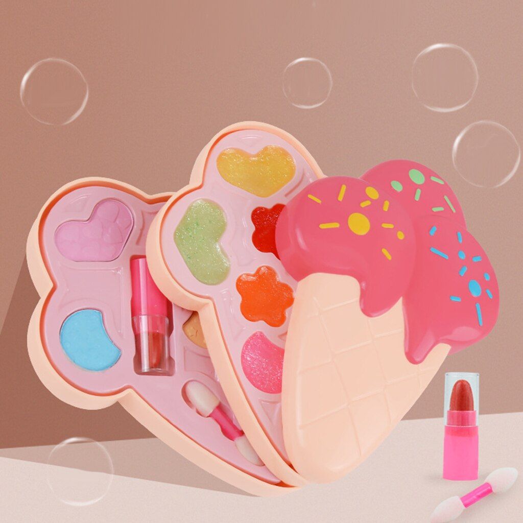 Kit De Maquillage Pour Enfants Jeu De Simulation Pour Jeux De Fete Robe De Princesse D Anniversaire Cadeau Pour Petite Fille De 3 Ans Et Plus Rakuten