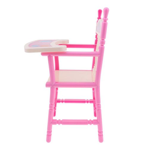 Lit De Berceau Rose Avec Oreiller, Kit De Couette Avec Chaise Haute, Jouet De Poupée Pour Nouveau-Né Fille, Accessoire De Poupée, 29x20cm